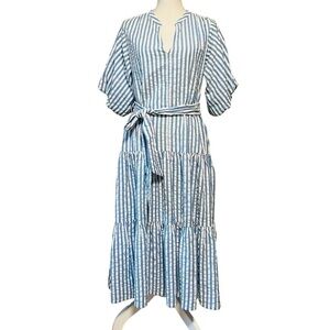 ROLLER RABBIT WOMENS BLUE AND WHITE STRIPED CASUAL DRESS SIZE XS